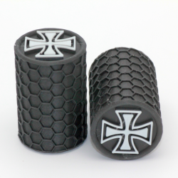 Set - 2x Eisernes Kreuz Weiß - Sturzpad mit Wabenmuster