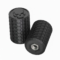 Set - 2x Totenkopf Schwarz - Sturzpad mit Wabenmuster