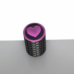 2x Herz Pink  - Sturzpad mit Wabenmuster