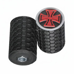 Set - 2x Eisernes Kreuz Rot/Weiß - Sturzpad mit Wabenmuster